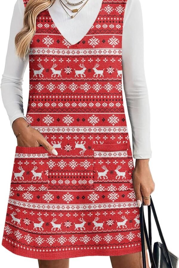 Women's Sweater Vest Dresses for Women 2025 V Neck Sleeveless Knit Pullover Sweater with Pockets Fall Winter Outfits